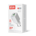 ColorWay Мережевий зарядний пристрій ColorWay GaN Mini 35W PD Port PPS USB (Type-C PD + USB QC4.0) White (CW-CHS055PD-WT)