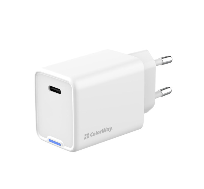 ColorWay Мережевий зарядний пристрій ColorWay GaN Mini 45W PD Port PPS USB-C White (CW-CHS057PD-WT)