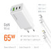 ColorWay Мережевий зарядний пристрій ColorWay GaN Mini 65W PD Port PPS USB (USB-2C1A) White (CW-CHS058PDCL-WT) + кабель Type-C&Lightning
