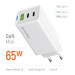 ColorWay Мережевий зарядний пристрій ColorWay GaN Mini 65W PD Port PPS USB (USB-2C1A) White (CW-CHS058PD-WT)