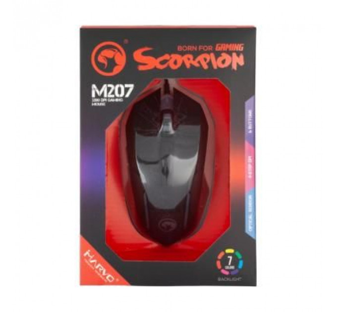 Мишка Marvo M207 LED USB Black (M207)