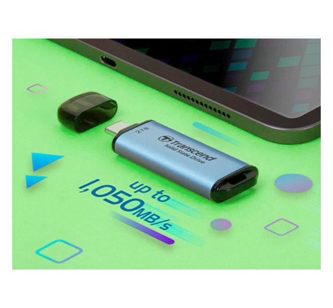 Transcend Накопичувач SSD USB Type-C 2TB ESD300 Transcend (TS2TESD300C)
