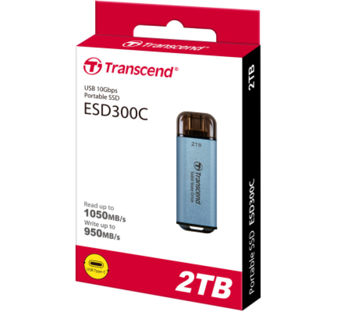 Transcend Накопичувач SSD USB Type-C 2TB ESD300 Transcend (TS2TESD300C)