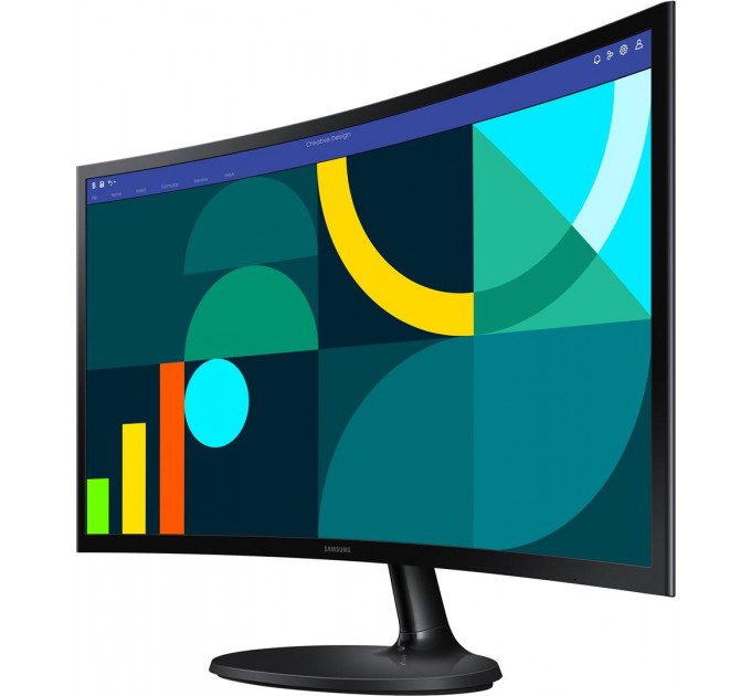 Samsung Монiтор Samsung 24" Essential S3 LS24D360 (LS24D360GAIXUA) VA Black Curved 100Hz