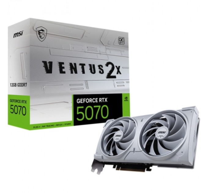 MSI Відеокарта MSI GeForce RTX5070 12Gb VENTUS 2X OC WHITE (RTX 5070 12G VENTUS 2X OC WHITE)