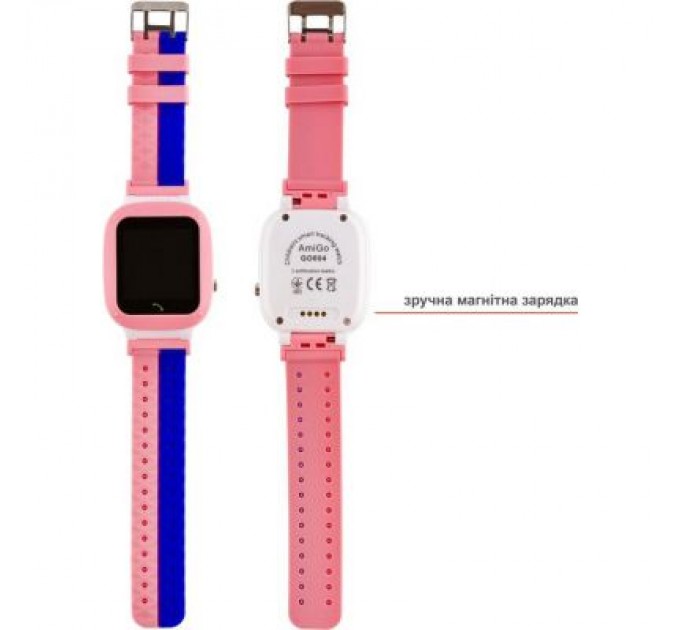 Amigo Смарт-годинник Amigo GO004 Splashproof Camera+LED Pink (746404)
