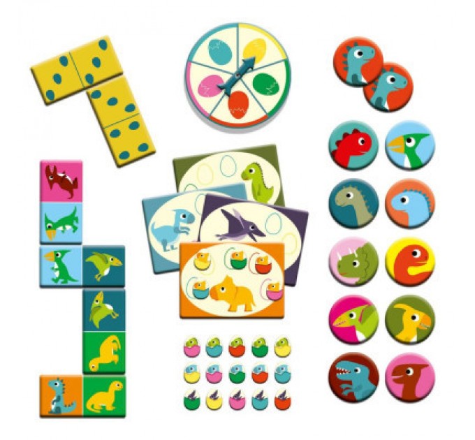 Djeco Настільна гра Djeco Набір настільних ігор Динозаври (DJ08132)