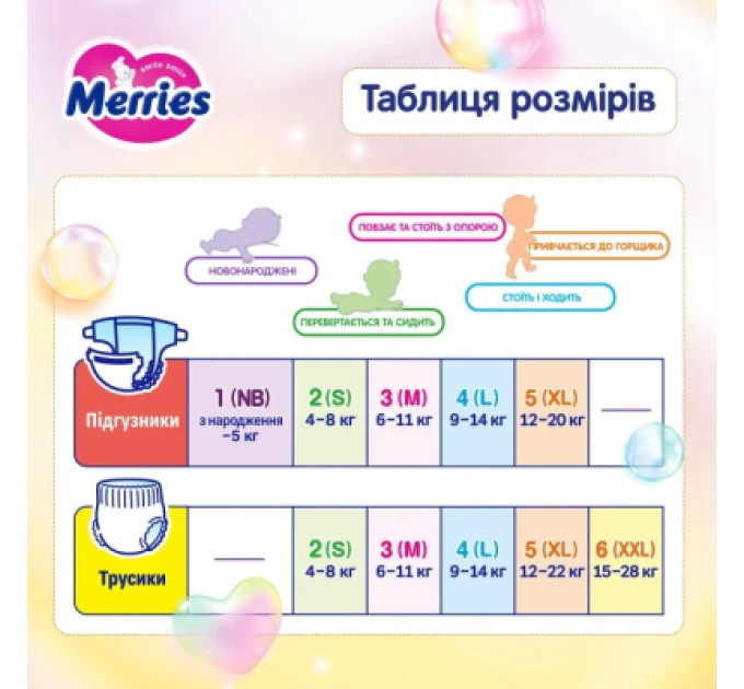 Merries Підгузки Merries розмір XL (12-22 кг) трусики 46 шт (4901301442963)