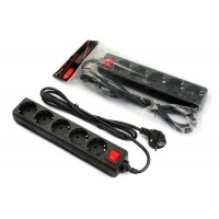 Фільтр живлення FrimeCom (FC-B2005W 1.8 B) 5 розеток, 1.8 м, чорний