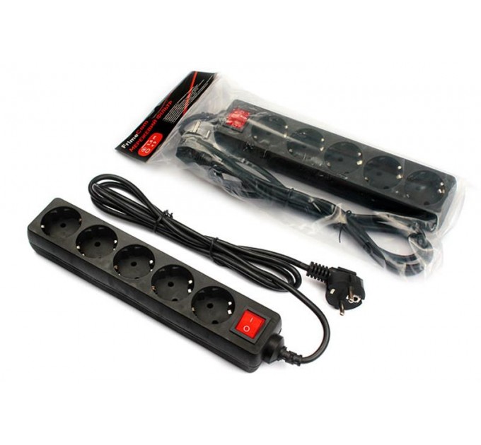 FrimeCom Фільтр живлення FrimeCom (FC-B2005W 1.8 B) 5 розеток, 1.8 м, чорний