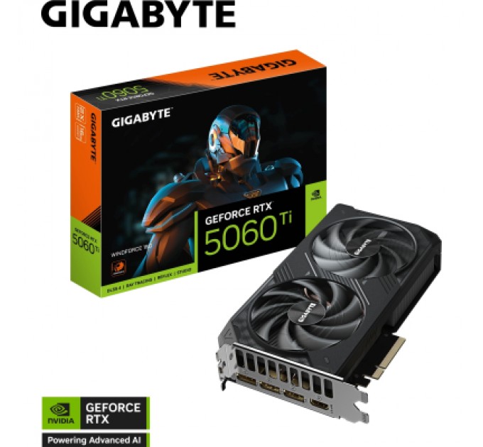 GIGABYTE Відеокарта GIGABYTE GeForce RTX5060Ti 16Gb WINDFORCE (GV-N506TWF2-16GD)