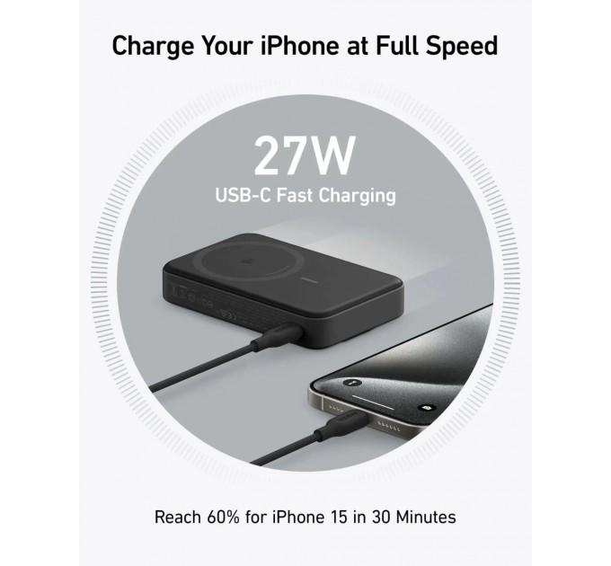 Anker Універсальна мобільна батарея Anker MagGo 10000mAh 27W Black (A1654G11)