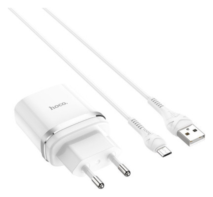 HOCO Зарядний пристрій HOCO C12Q Smart QC3.0 charger set(Micro) White (6931474716286)