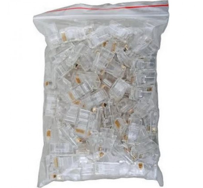 Kingda Конектор RJ45 cat.5e UTP 8P8C, наскрізні отвори, 100шт/пак Kingda (KD-PG8032-C5E/100)