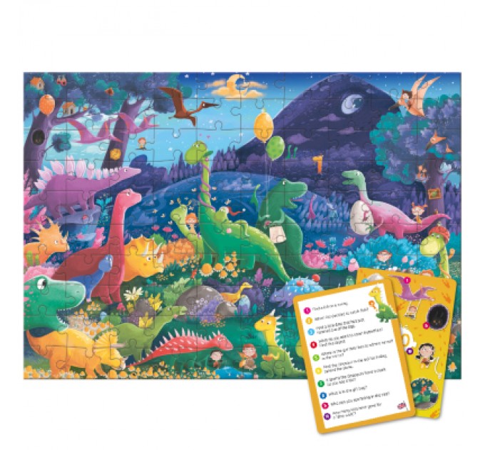DoDo Пазл DoDo Шукай та знаходь Країна динозаврів, 100 елементів (300669)