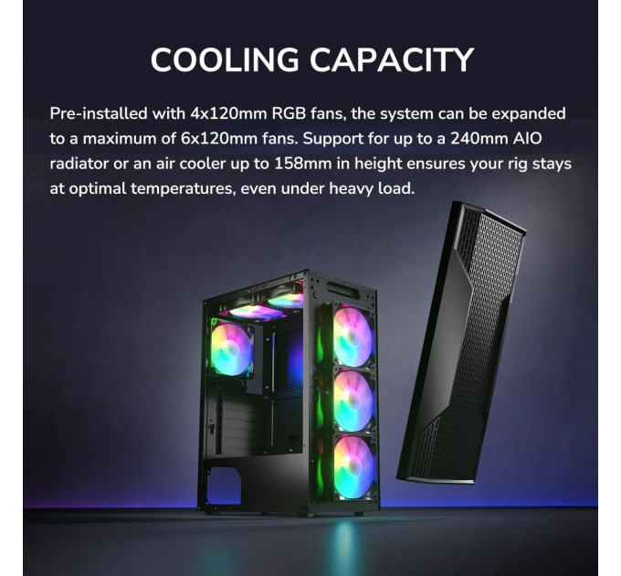 Cougar Корпус Cougar MX110 RGB Black без БЖ