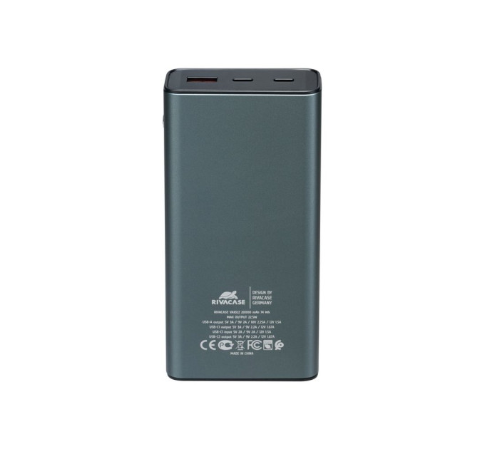 RivaCase Універсальна мобільна батарея Rivacase Rivapower 20000 mAh Grey (VA1022)