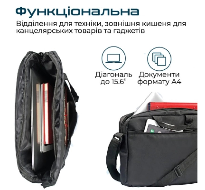 Promate Сумка для ноутбука Promate 15.6" Gear-MB black (gear-mb.black)