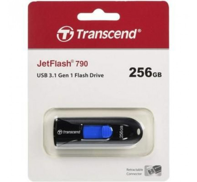 USB флеш накопичувач Transcend 256GB JetFlash 790 Black USB 3.0 (TS256GJF790K)