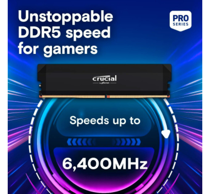 Crucial Модуль пам'яті для комп'ютера DDR5 32GB 6400 MHz Pro OC Micron (CP2K16G64C38U5B)