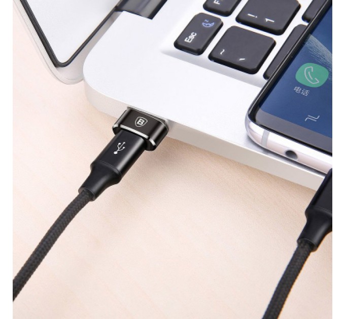 Baseus Перехідник USB 2.0 AF to USB-C black Baseus (CAAOTG-01)
