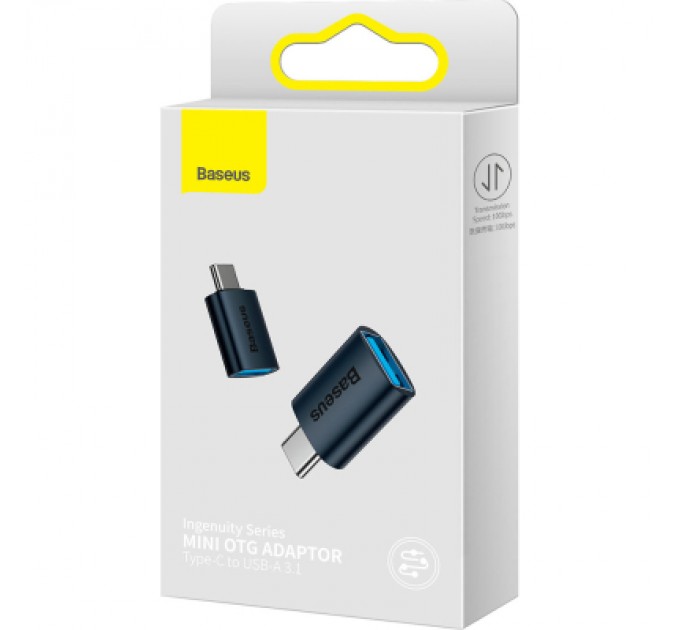 Baseus Перехідник OTG USB 3.1 AF to USB-C blue Baseus (ZJJQ000003)