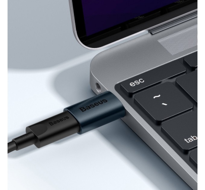 Baseus Перехідник USB 3.1 M to USB-C F blue Baseus (ZJJQ000103)