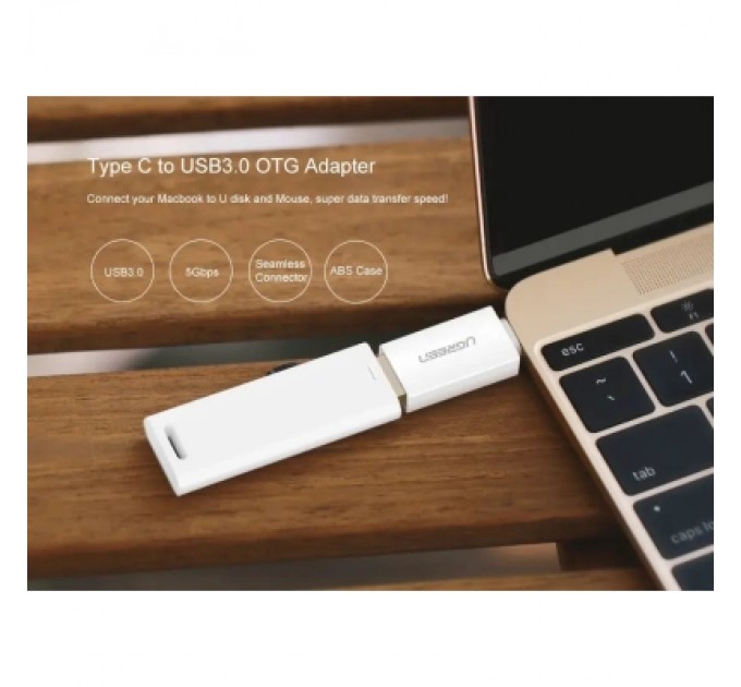 Ugreen Перехідник OTG USB 3.0 AF to USB-C US173 White Ugreen (30155)