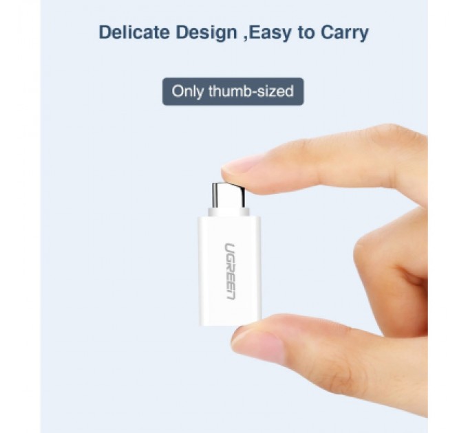 Ugreen Перехідник OTG USB 3.0 AF to USB-C US173 White Ugreen (30155)