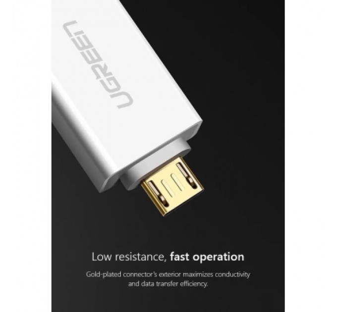 Ugreen Перехідник OTG USB 2.0 AF to Micro 5P US195 white Ugreen (30529)