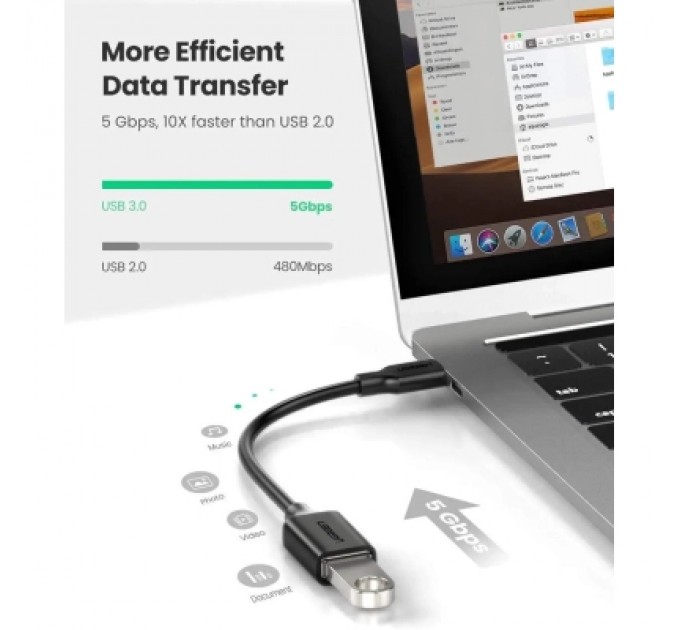 Ugreen Перехідник OTG USB 3.0 AF to USB-C US154 black Ugreen (30701)