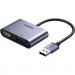 Ugreen Перехідник USB 3.0 to HDMI + VGA CM449 gray Ugreen (20518)