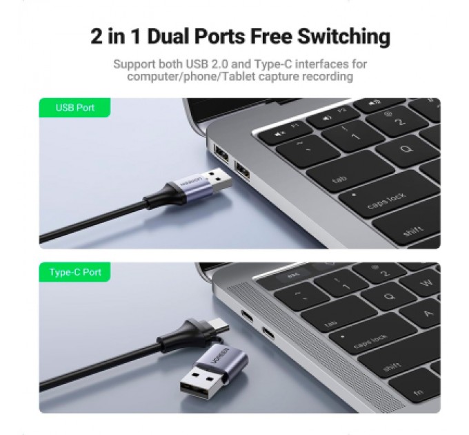 Ugreen Перехідник USB/USB-C to HDMI 4K/60Hz Ugreen (40189)
