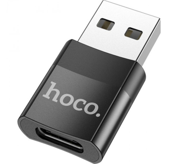 HOCO Перехідник UA17 USB M to USB-C F USB2.0 Black HOCO (6931474762009)
