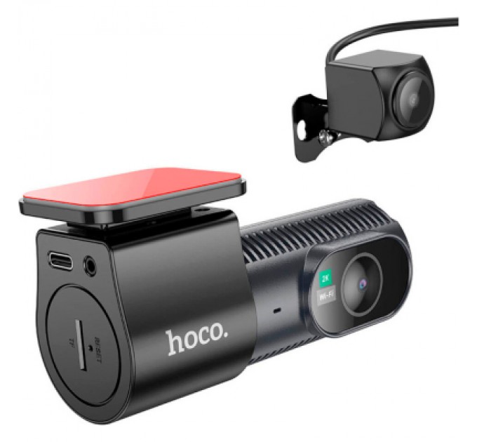 HOCO Відеореєстратор HOCO DV8 2K display hidden driving recorder with rear camera Black (6942007623384)