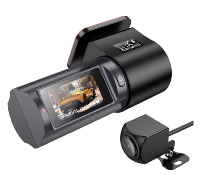HOCO Відеореєстратор HOCO DV8 2K display hidden driving recorder with rear camera Black (6942007623384)