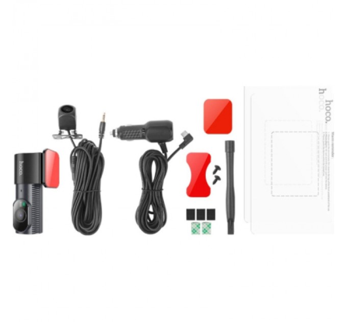 HOCO Відеореєстратор HOCO DV8 2K display hidden driving recorder with rear camera Black (6942007623384)