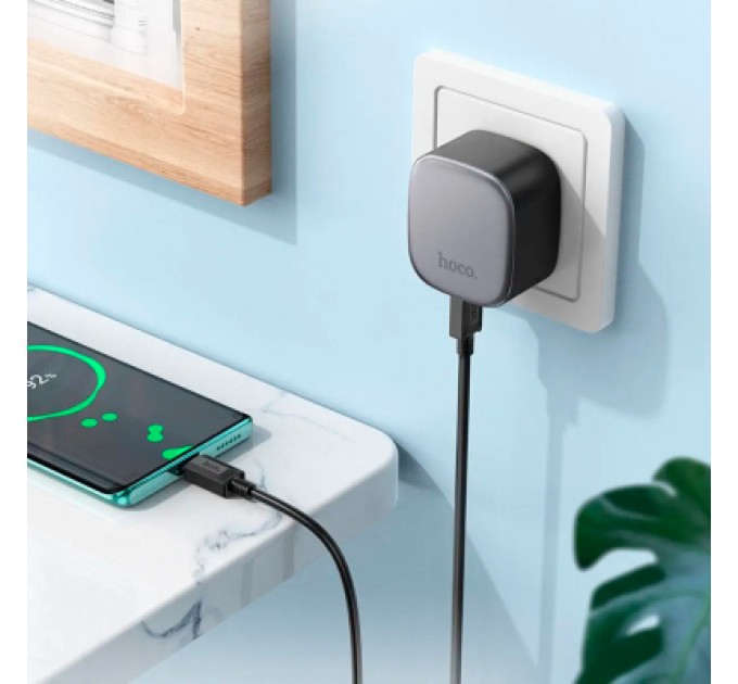 HOCO Зарядний пристрій HOCO CS32A Rise 1xUSB-C PD20W + 1xUSB QC3.0 Black (6942007617451)