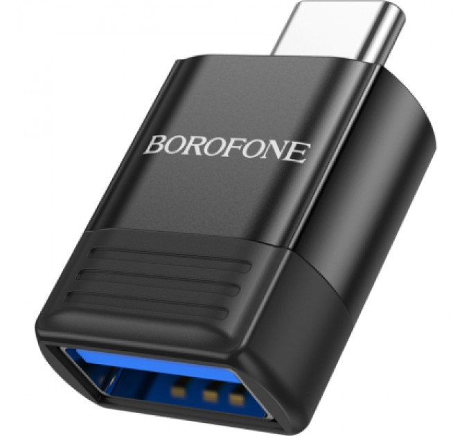 BOROFONE Перехідник BV18 USB to USB-C M USB3.0 Black BOROFONE (6941991104015)