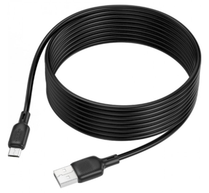 BOROFONE Дата кабель USB 2.0 AM to Micro 5P 3.0m Lenny silicone BX113 black BOROFONE (6941991115547)