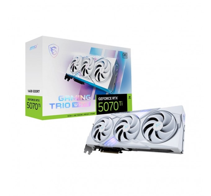 MSI Відеокарта GF RTX 5070 Ti 16GB GDDR7 Gaming Trio OC White MSI (GeForce RTX 5070 Ti 16G GAMING TRIO OC WHITE)
