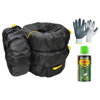 Чохол для зберігання автомобільних коліс Poputchik з рукавицями та силіконовою змазкою (XL) R16-20 ( 4 шт) (16-090-IS)
