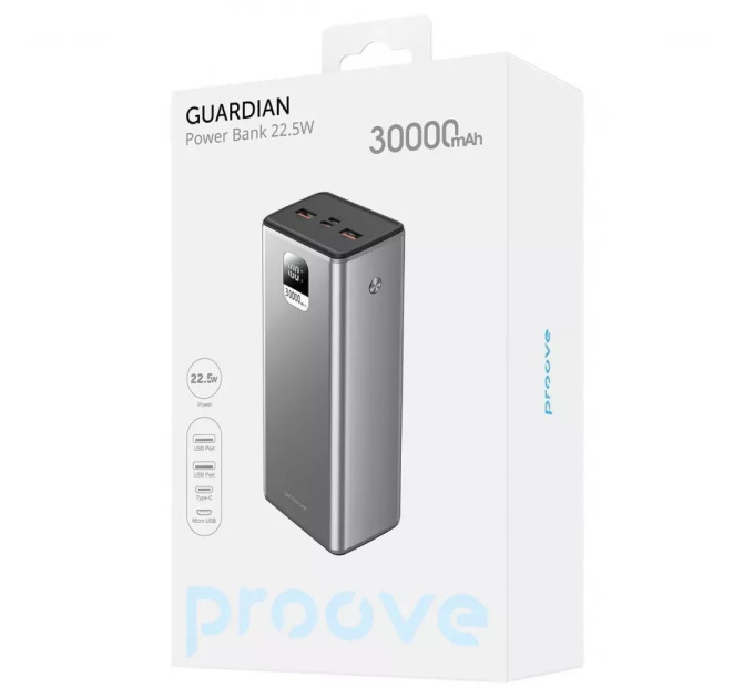 Proove Універсальна мобільна батарея Proove Guardian 22.5W 30000mAh (PBG322210004)