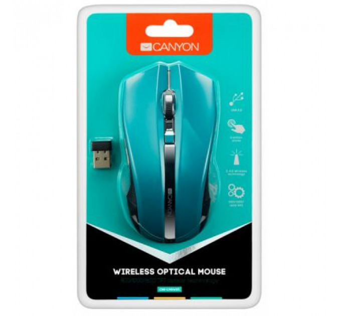 Мишка Canyon MW-5 Wireless Green-Black (CNE-CMSW05G)
