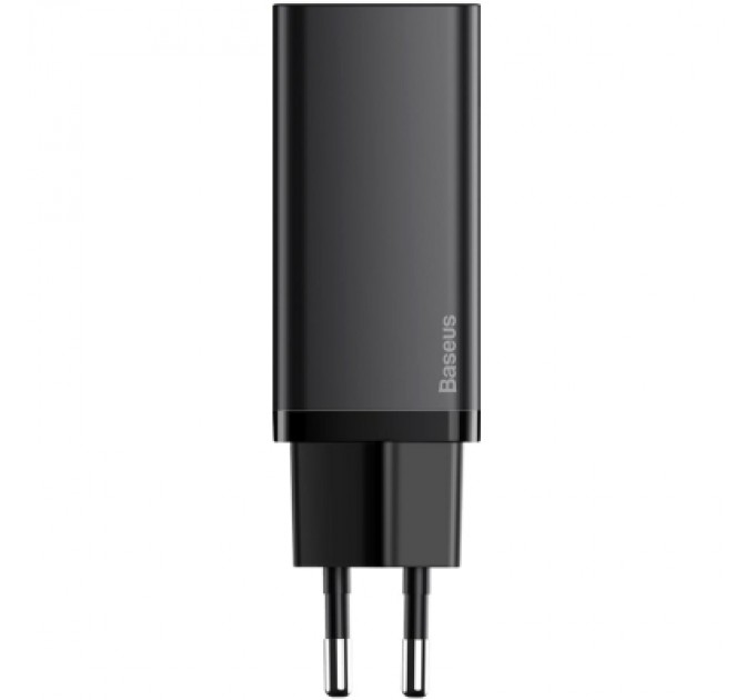 Baseus Зарядний пристрій Baseus 2xUSB 65W GaN (USB-C+USB-A) black (CCGAN2L-B01)