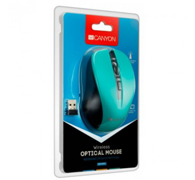 Мишка Canyon CNE-CMSW1GR Wireless Black-Green (CNE-CMSW1GR)