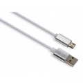 Vinga Дата кабель USB 2.0 AM to Micro 5P 1m LED silver Vinga (VCPDCMLED1S)