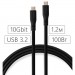 Vinga Дата кабель USB-C to USB-C 1.2m UBS3.2 Gen2 10G 100W Chip Silicon Black Vinga (VCPDCCC31012SB)