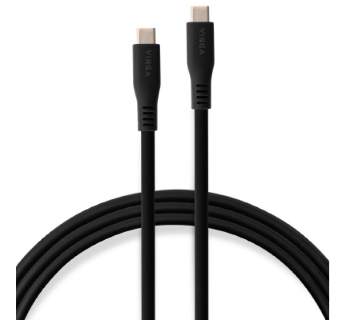 Vinga Дата кабель USB-C to USB-C 2.0m UBS3.2 Gen2 10G 240W Chip Silicon Black Vinga (VCPDCCC3242SB)