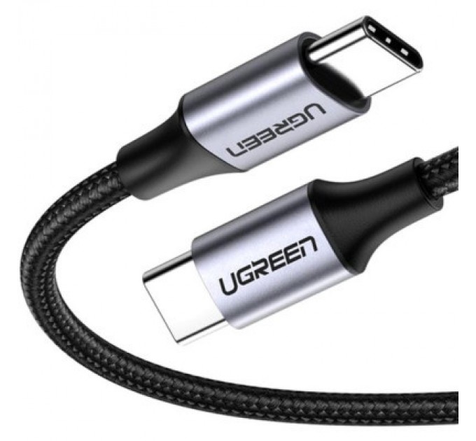 Ugreen Дата кабель USB-C to USB-C 2.0m US261 18W Round Cable Nickel Plating Aluminum Shell Black Ugreen (50152)
